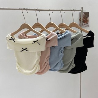 Áo trễ vai đan kiểu Pháp mùa hè dành cho nữ