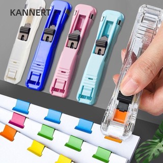 Kẹp đẩy tay KANNERT, Đẩy tay có thể tái sử dụng Kẹp đẩy, Kẹp đóng sách giấy không dấu vết bằng kim loại đơn giản Quà tặng học sinh
