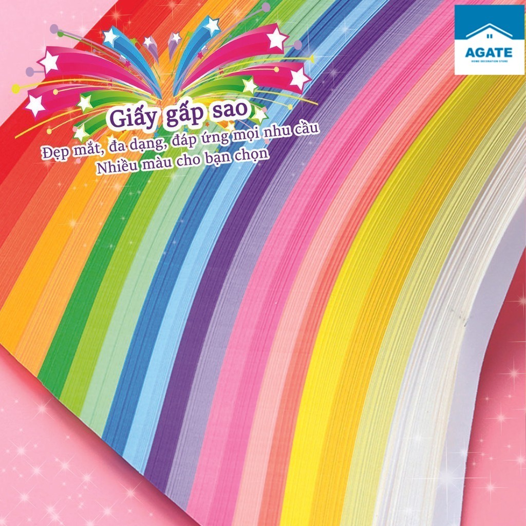  540 Chiếc Giấy Nhiều Màu Sắc Ngôi Sao Origami DIY Ngôi Sao Origami Dải Giấy Gấp Tay Thủ Công Hoạt Hình Nhiều 