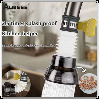 Aubess [2 chiếc] Vòi bếp chống bắn nước đa chức năng Bộ lọc nước gia đình Vòi sen có thể điều chỉnh 360 độ Miệng mở rộng