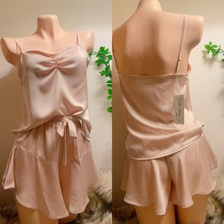 sx849 - Bộ ngủ lụa satin Phối ren KELLY WANG