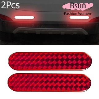 Bộ 2 miếng dán phản quang trang trí cửa xe hơi màu đỏ kích thước 10.6x2.3cm tiện dụng cao cấp