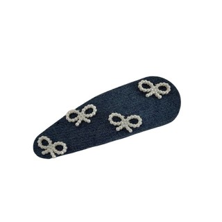 Kẹp Tóc Nữ Nơ Ngọc Trai Kẹp Tóc Denim