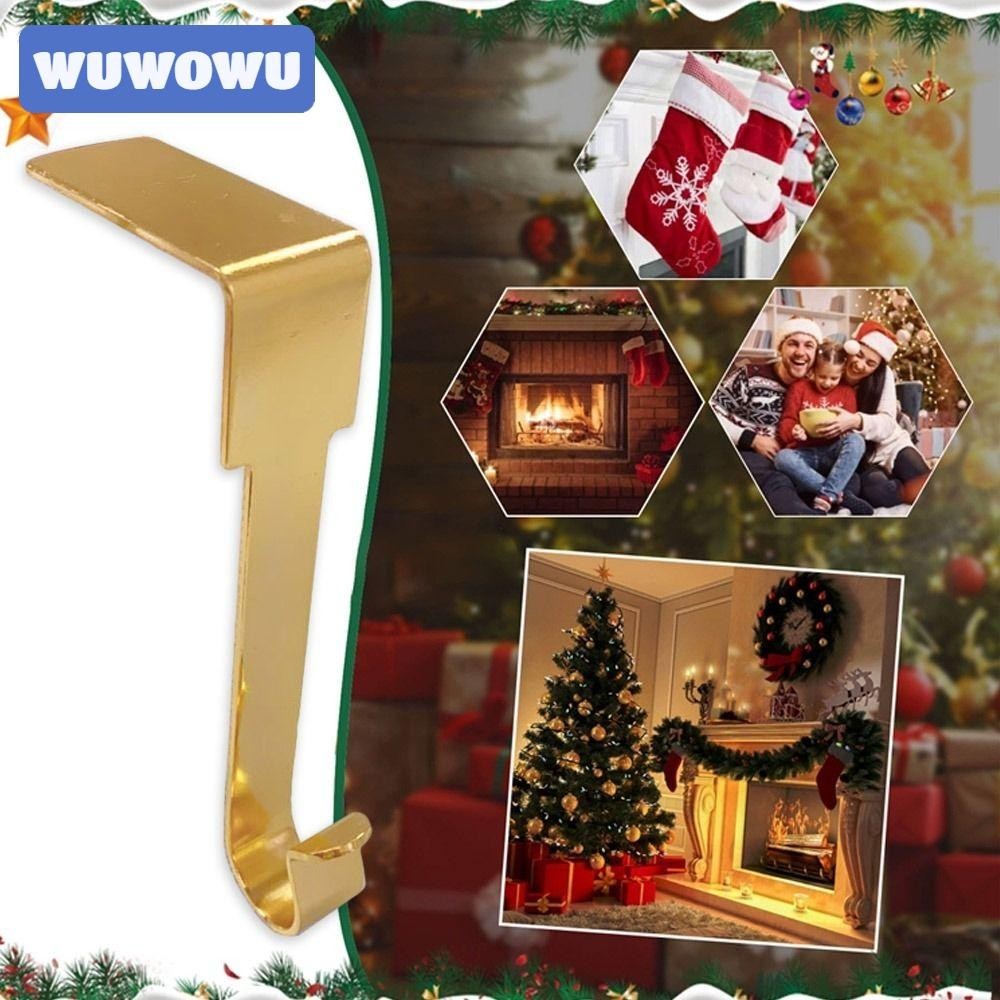 WUWOWU Đế móc lò sưởi, Xmas Lò sưởi Stocking Móc treo trang sức Khóa tất móc, Giá treo trang trí Móc treo Giáng sinh Giá đỡ