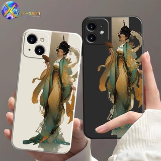Trang Phục Cổ Màu Sắc Phù Hợp 0014 Tương Thích iPhone11 13 15 Ốp Điện Thoại Chống Sốc Bán Chạy Niche Vỏ Bảo Vệ B7YU