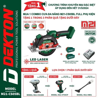 Máy Cưa Gỗ Cầm Tay Dekton Chân Pin Phổ Thông M21-CS05BL Tặng kèm 3 lưỡi cắt Đĩa Cắt 140mm Chính Hãng Dekton Giá TỐT