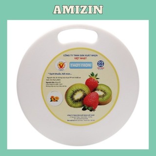 Thớt nhựa trắng kháng khuẩn AMIZIN Thớt nhựa tròn cao cấp liền khối có thể treo tường tiện dụng