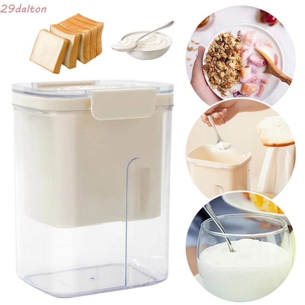 Máy làm sữa chua Hy Lạp DALTON, Với bộ lọc sữa chua ép lò xo hẹn giờ, Cà phê tách Whey lưới mịn trong suốt tự chế
