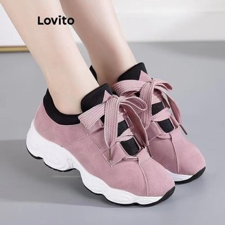 Lovito Giày thể thao trơn có dây buộc đế dày Giày thể thao thoải mái cho nữ LFA28029