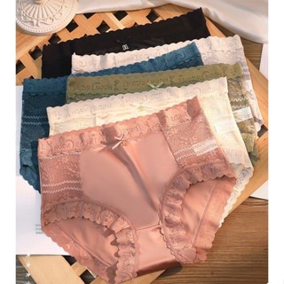 Combo 10 Quần Lót Nữ Su Lụa Satin Viền Ren Cạp Cao Tàng Hình 38-90kg