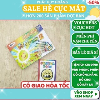 Hộp bút sáp màu 12 cây 🖍 FREESHIP 🚛 Có video thật 🎥 Hộp bút sáp màu 12 cây cực đẹp cho bé - Phát Huy Hoàng