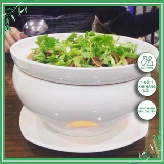 Bát hâm nóng thức ăn bếp đun nóng bằng cồn/nến 3 size - bát tràng đương đại