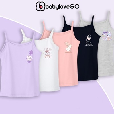 Áo 2 dây bé gái BabyloveGO áo thun form ống dáng ôm body sát nách chất thun cotton co giãn thoáng mát