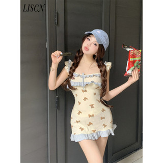 LISCN váy Đầm váy nữ body đầm hàn quốc Xu hướng Vintage Popular WLQ2430H75 19Z240507