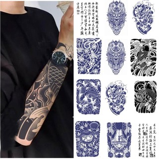 Bán vĩnh viễn Chống Thấm Nước Truyền Thống Nhật Bản Hoa Anh Đào Cánh Tay Cá Koi Hình Xăm Miếng Dán