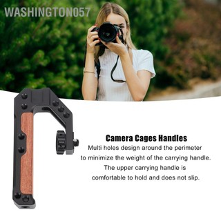 Washington057 Camera Top Handle 1/4inch 3/8inch 3 Cổng Cold Shoe Nhôm Lồng Tay Cầm Cho Máy Ảnh DSLR