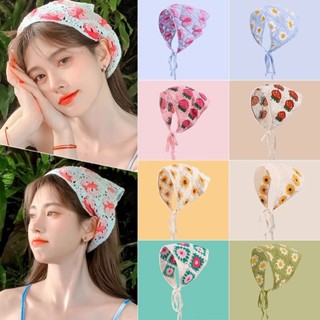 Ảnh Hoa Pháp Tam Giác Khăn Trùm Đầu Nữ Dễ Thương Dệt Kim Đầu Khăn Lụa Cao Cấp Mũ Đội Đầu Mùa Hè
