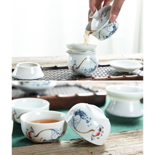 Bộ ấm chén khải pha trà kèm hộp quà