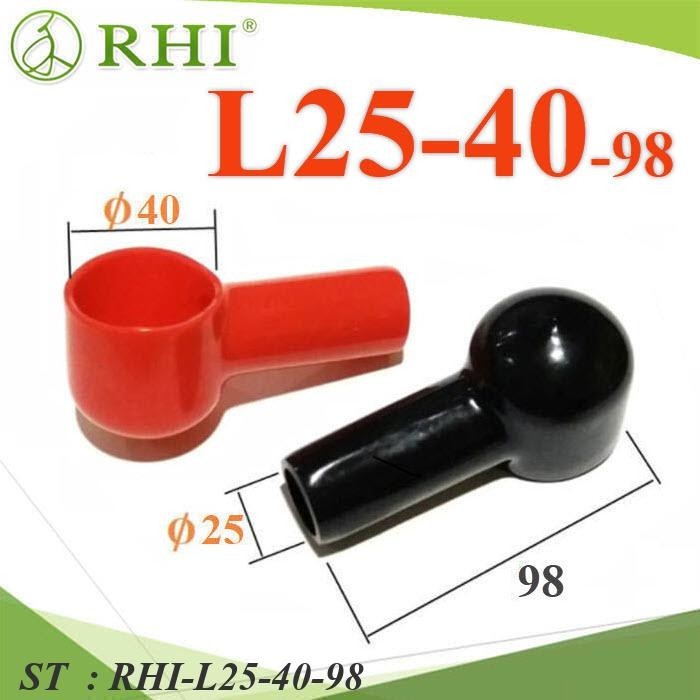 L25-40-98 Vỏ đầu cuối pin tròn Dây nguồn bên ngoài 25mm. Gói đôi Mô hình đỏ-đen RHI-L25-40-98