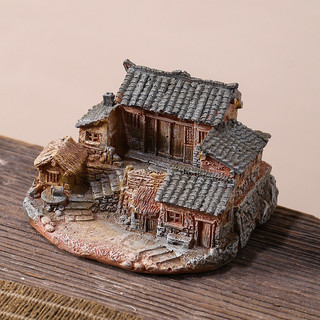 Tiểu cảnh ngôi nhà tranh trí bể cá cảnh, thủy sinh, tiểu cảnh ghép cây bonsai, mô hình nhà cổ trang trí