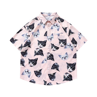 Kaai Cat Full In Hình Áo Sơ Mi Nam Tay Ngắn Họa Tiết Hoa Quá Khổ Áo Sơ Mi Tay Ngắn Cặp Đôi Mùa Hè 2024 Phong Cách Mới Phiên Bản Hàn Quốc Áo Sơ Mi Hoa Hoạt Hình Áo Cardigan Tay Ngắn Phong Cách Nhật Bản Tươi Hồng Kông Cặp Đôi Mặc Phong Cách Đường Phố Cảm Gi