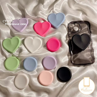 Sáng Tạo Giá Đỡ Điện Thoại Macaron Màu Kẹo Trái Tim Tình Yêu Vòng Tròn Pha Lê Thạch Nút Silicon Màu Trơn Đứng Chân Đế Dán Lưng Dính Kính Thiên Văn Người Lười Chân Đế