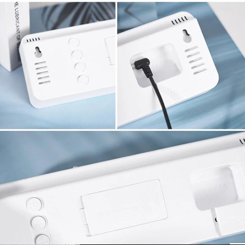 Đồng hồ treo tường kỹ thuật số lớn Nhiệt độ Ngày tuần Thời gian đếm ngược Đồng hồ để bàn cảm biến ánh sáng 2 Đồng hồ báo thức LED 12 / 24H