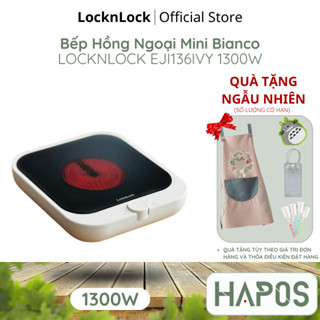 Bếp hồng ngoại mini Bianco LocknLock EJI136IVY, Hàng chính hãng, Dùng được nhiều loại nồi dễ điều chỉnh - HAPOS OFFICIAL