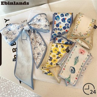 Dây buộc tóc EBINLANDS, Băng đô khăn lụa hoa mận phong cách mục vụ kiểu Pháp, Túi thanh lịch / Phụ kiện tóc Túi hoa hồng Dây đeo nữ bé gái