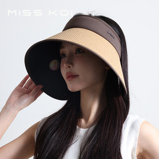 Misskoi  Mũ Chống Nắng Rỗng Áo Nữ Mùa Hè Phong Cách Mới Lưng Rỗng Mũ Bao Quanh Mặt Chống Tia UV Vinyl Đi Biển Mũ