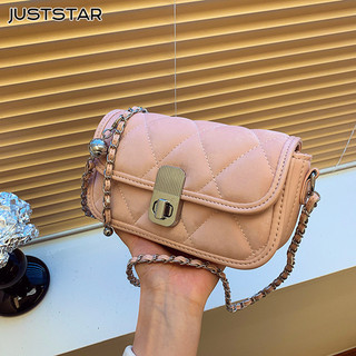 Juststar Mới retro đơn giản cao cấp túi đeo vai lưới kim cương nhỏ thời trang túi vuông nhỏ
