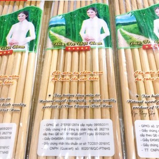 Combo 3 vĩ đũa tre trơn Văn Chương. Đũa tre cao cấp Văn Chương. Màu tự nhiên không sử dụng màu nhuộm