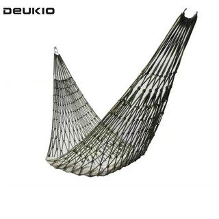 Deukio Võng dây lưới ngoài trời và trong nhà, võng lưới, một người có vòng và túi lưới dày võng nylon, giường cây giải trí xoay
