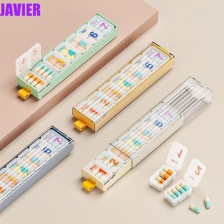 Hộp thuốc JAVIER, Hộp đựng thuốc 7 ngày chống bụi bằng nhựa, Hộp đựng thuốc đa năng có nắp đậy Hộp đựng thuốc kín đa lưới cho gia đình