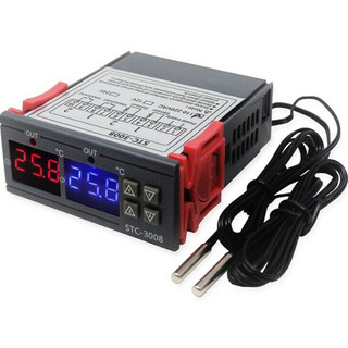 Màn hình kép Stc-3008 Bộ điều khiển nhiệt độ điện tử thông minh, hiển thị kỹ thuật số, điều chỉnh nhiệt độ, công tắc