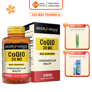  Viên Uống MASON NATURAL Hỗ Trợ Tăng Cường Sức Khỏe Tim Mạch CoQ10 30mg