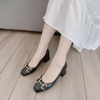 Giày cao gót nữ Mũi Vuông Khóa Chữ D cực Đáng Iu - Kho Giày Bánh Bèo mã CaoGot2D đi rất êm chân