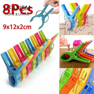 8 Kẹp Khăn Đi Biển, Kẹp Quần Áo Nhựa Chắc Chắn, Kẹp Ghế Bền XXL Nhiều Màu Sắc Quần Áo Sấy Quần Áo