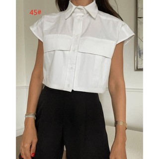 Áo ngắn không tay bốn màu phong cách Âu Mỹ mới mùa hè