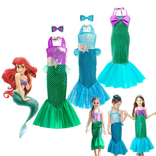 Ariel nàng tiên cá đầm lạ mắt đuôi cá đầm công chúa nàng tiên cá cosplay đầm bãi biển cát