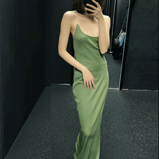 Long Dress Solid Color Invisible Camisole Dress