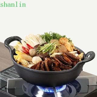 Nồi gang SHANLIN, có nắp gỗ Nồi chống dính, Hộ gia đình Không có lớp phủ Tay cầm hai tai Phong cách Nhật Bản Nồi súp Ramen