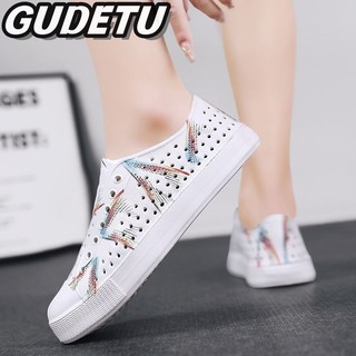 Clemine  Giày đi biển gradient cây ô liu mới Giày lỗ đi biển Giày bốt đi mưa cắt chống trượt thông thường