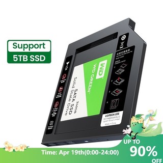 Khay đựng ổ cứng Ugreen SATA 3.0 HDD Caddy 9.5mm Cho 2.5" 5TB SSD DVD-ROM tiện dụng