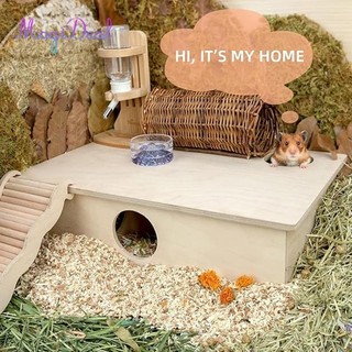 Đồ chơi thám hiểm đường hầm nhà chuột Hamster bằng gỗ 6 phòng ngủ cho chuột Hamster lùn