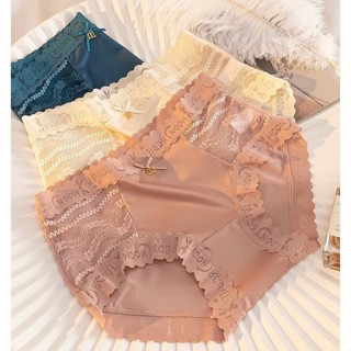 Combo 10 Quần Lót Nữ Lụa Satin Viền Sóng Cạp Cao, Gen Bụng, Nâng Mông, Tàng Hình, Chất Mát Lạnh Mềm Mịn Bigsize Đến 70kg