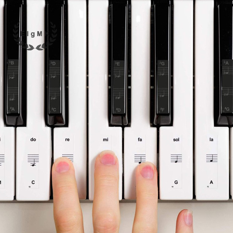 [Elgmk] 54 / 61 / 88 Phím Đàn Piano Dán Bàn Phím Đàn Piano Trong Suốt PVC Miếng Dán Đàn Piano Stave 