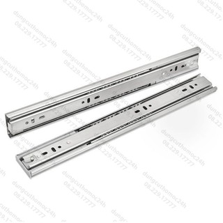 Ray bi trượt 3 tầng INOX SUS304 bản dùng làm ngăn kéo hộc tủ (1 cặp) 