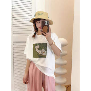 Fashmily Hàng có sẵn 100% Cotton Mới Plus Size Áo thun nữ tay ngắn Cặp đôi Hàn Quốc Baju Người phụ nữ dáng rộng Tee