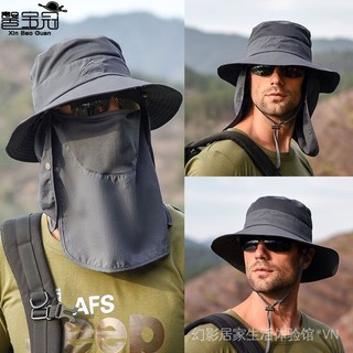 Fisherman Hat Men's Sunhat Summer Outdoor Quick-Drying Sun Protection Hat Fishing Breathable Sun Hat Female Face Cover Hat9073 UF0V